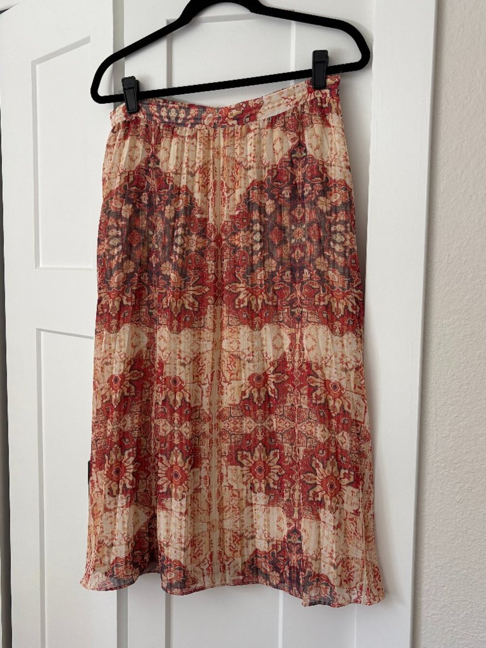 Anthropologie Akemi + Kin Luna Printed Pleated Midi Skirt - Size Medium